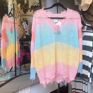 Distressed Pastel Sweater